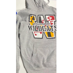 Gray Fleece Pullover Hooded Sweatshirt Maryland Wildcat Logo